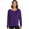 imageWiWi Womens Long Sleeve Shirts Pullover Tops Base Layer Slim Fit Viscose from Bamboo Tunic SXXLDark Purple