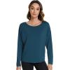 imageWiWi Womens Long Sleeve Shirts Pullover Tops Base Layer Slim Fit Viscose from Bamboo Tunic SXXLInk Blue
