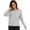imageWiWi Womens Long Sleeve Shirts Pullover Tops Base Layer Slim Fit Viscose from Bamboo Tunic SXXLLight Heather Grey