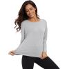 imageWiWi Womens Long Sleeve Shirts Pullover Tops Base Layer Slim Fit Viscose from Bamboo Tunic SXXLLight Heather Grey