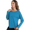 imageWiWi Womens Long Sleeve Shirts Pullover Tops Base Layer Slim Fit Viscose from Bamboo Tunic SXXLTeal Blue