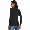 imageWiWi Womens Mock Turtleneck Pullover Tops Long Sleeve Pajama Top Viscose from Bamboo Slim Fit Underwear SXXLBlack