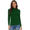 imageWiWi Womens Mock Turtleneck Pullover Tops Long Sleeve Pajama Top Viscose from Bamboo Slim Fit Underwear SXXLDark Green