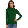 imageWiWi Womens Mock Turtleneck Pullover Tops Long Sleeve Pajama Top Viscose from Bamboo Slim Fit Underwear SXXLDark Green