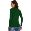 imageWiWi Womens Mock Turtleneck Pullover Tops Long Sleeve Pajama Top Viscose from Bamboo Slim Fit Underwear SXXLDark Green