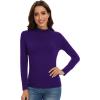 imageWiWi Womens Mock Turtleneck Pullover Tops Long Sleeve Pajama Top Viscose from Bamboo Slim Fit Underwear SXXLDark Purple