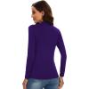 imageWiWi Womens Mock Turtleneck Pullover Tops Long Sleeve Pajama Top Viscose from Bamboo Slim Fit Underwear SXXLDark Purple