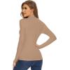 imageWiWi Womens Mock Turtleneck Pullover Tops Long Sleeve Pajama Top Viscose from Bamboo Slim Fit Underwear SXXLKhaki