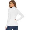 imageWiWi Womens Mock Turtleneck Pullover Tops Long Sleeve Pajama Top Viscose from Bamboo Slim Fit Underwear SXXLPure White