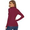 imageWiWi Womens Mock Turtleneck Pullover Tops Long Sleeve Pajama Top Viscose from Bamboo Slim Fit Underwear SXXLWine