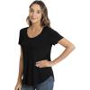 imageWiWi Womens Pajama Tops Soft Crew Neck Sleep Shirt Loose Short Sleeves TShirt Viscose from Bamboo Loungewear SXXLBlack