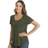imageWiWi Womens Pajama Tops Soft Crew Neck Sleep Shirt Loose Short Sleeves TShirt Viscose from Bamboo Loungewear SXXLDark Fence Green