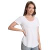 imageWiWi Womens Pajama Tops Soft Crew Neck Sleep Shirt Loose Short Sleeves TShirt Viscose from Bamboo Loungewear SXXLRaw White