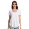 imageWiWi Womens Pajama Tops Soft Crew Neck Sleep Shirt Loose Short Sleeves TShirt Viscose from Bamboo Loungewear SXXLRaw White