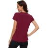 imageWiWi Womens Pajama Tops Soft Crew Neck Sleep Shirt Loose Short Sleeves TShirt Viscose from Bamboo SXXLBurgundy