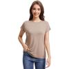 imageWiWi Womens Pajama Tops Soft Crew Neck Sleep Shirt Loose Short Sleeves TShirt Viscose from Bamboo SXXLCamel