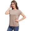 imageWiWi Womens Pajama Tops Soft Crew Neck Sleep Shirt Loose Short Sleeves TShirt Viscose from Bamboo SXXLCamel