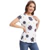 imageWiWi Womens Pajama Tops Soft Crew Neck Sleep Shirt Loose Short Sleeves TShirt Viscose from Bamboo SXXLDaisy