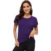 imageWiWi Womens Pajama Tops Soft Crew Neck Sleep Shirt Loose Short Sleeves TShirt Viscose from Bamboo SXXLDark Purple