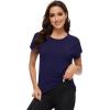 imageWiWi Womens Pajama Tops Soft Crew Neck Sleep Shirt Loose Short Sleeves TShirt Viscose from Bamboo SXXLNavy