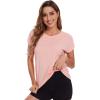 imageWiWi Womens Pajama Tops Soft Crew Neck Sleep Shirt Loose Short Sleeves TShirt Viscose from Bamboo SXXLPeach Pink