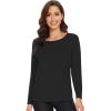 imageWiWi Womens Viscose from Bamboo Pajama Tops Soft Scoop Neck Sleep Shirt Loose Long Sleeves TShirt Loungewear SXXLAblack