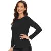imageWiWi Womens Viscose from Bamboo Pajama Tops Soft Scoop Neck Sleep Shirt Loose Long Sleeves TShirt Loungewear SXXLAblack