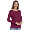 imageWiWi Womens Viscose from Bamboo Pajama Tops Soft Scoop Neck Sleep Shirt Loose Long Sleeves TShirt Loungewear SXXLAburgundy
