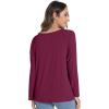imageWiWi Womens Viscose from Bamboo Pajama Tops Soft Scoop Neck Sleep Shirt Loose Long Sleeves TShirt Loungewear SXXLAburgundy