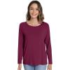 imageWiWi Womens Viscose from Bamboo Pajama Tops Soft Scoop Neck Sleep Shirt Loose Long Sleeves TShirt Loungewear SXXLAburgundy