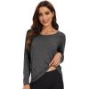 imageWiWi Womens Viscose from Bamboo Pajama Tops Soft Scoop Neck Sleep Shirt Loose Long Sleeves TShirt Loungewear SXXLAcharcoal Heather