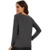 imageWiWi Womens Viscose from Bamboo Pajama Tops Soft Scoop Neck Sleep Shirt Loose Long Sleeves TShirt Loungewear SXXLAcharcoal Heather