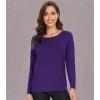 imageWiWi Womens Viscose from Bamboo Pajama Tops Soft Scoop Neck Sleep Shirt Loose Long Sleeves TShirt Loungewear SXXLAdark Purple