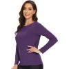 imageWiWi Womens Viscose from Bamboo Pajama Tops Soft Scoop Neck Sleep Shirt Loose Long Sleeves TShirt Loungewear SXXLAdark Purple