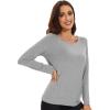 imageWiWi Womens Viscose from Bamboo Pajama Tops Soft Scoop Neck Sleep Shirt Loose Long Sleeves TShirt Loungewear SXXLAheather Grey