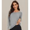 imageWiWi Womens Viscose from Bamboo Pajama Tops Soft Scoop Neck Sleep Shirt Loose Long Sleeves TShirt Loungewear SXXLAheather Grey