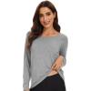 imageWiWi Womens Viscose from Bamboo Pajama Tops Soft Scoop Neck Sleep Shirt Loose Long Sleeves TShirt Loungewear SXXLAheather Grey