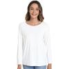 imageWiWi Womens Viscose from Bamboo Pajama Tops Soft Scoop Neck Sleep Shirt Loose Long Sleeves TShirt Loungewear SXXLAraw White