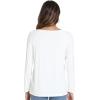 imageWiWi Womens Viscose from Bamboo Pajama Tops Soft Scoop Neck Sleep Shirt Loose Long Sleeves TShirt Loungewear SXXLAraw White