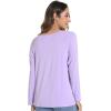 imageWiWi Womens Viscose from Bamboo Pajama Tops Soft Scoop Neck Sleep Shirt Loose Long Sleeves TShirt Loungewear SXXLAtaro Purple