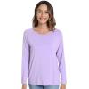 imageWiWi Womens Viscose from Bamboo Pajama Tops Soft Scoop Neck Sleep Shirt Loose Long Sleeves TShirt Loungewear SXXLAtaro Purple