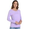 imageWiWi Womens Viscose from Bamboo Pajama Tops Soft Scoop Neck Sleep Shirt Loose Long Sleeves TShirt Loungewear SXXLAtaro Purple