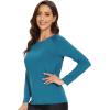 imageWiWi Womens Viscose from Bamboo Pajama Tops Soft Scoop Neck Sleep Shirt Loose Long Sleeves TShirt Loungewear SXXLAteal Blue