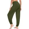 imageWiWi Womens Yoga Pants Stretchy Joggers Pant with Drawstring Comfy Lounge Viscose from Bamboo Bottoms SXXLArmy Green