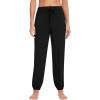 imageWiWi Womens Yoga Pants Stretchy Joggers Pant with Drawstring Comfy Lounge Viscose from Bamboo Bottoms SXXLBlack