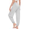 imageWiWi Womens Yoga Pants Stretchy Joggers Pant with Drawstring Comfy Lounge Viscose from Bamboo Bottoms SXXLLight Heather Grey