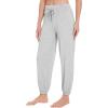 imageWiWi Womens Yoga Pants Stretchy Joggers Pant with Drawstring Comfy Lounge Viscose from Bamboo Bottoms SXXLLight Heather Grey