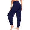 imageWiWi Womens Yoga Pants Stretchy Joggers Pant with Drawstring Comfy Lounge Viscose from Bamboo Bottoms SXXLNavy