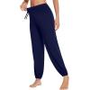 imageWiWi Womens Yoga Pants Stretchy Joggers Pant with Drawstring Comfy Lounge Viscose from Bamboo Bottoms SXXLNavy
