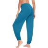imageWiWi Womens Yoga Pants Stretchy Joggers Pant with Drawstring Comfy Lounge Viscose from Bamboo Bottoms SXXLTeal Blue
